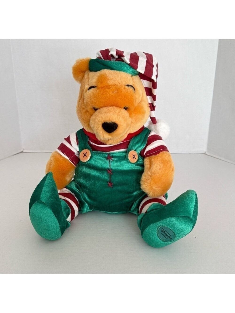 Disney Store Exclusive Winnie the Pooh Elf Plush Green & Striped Outfit 13”